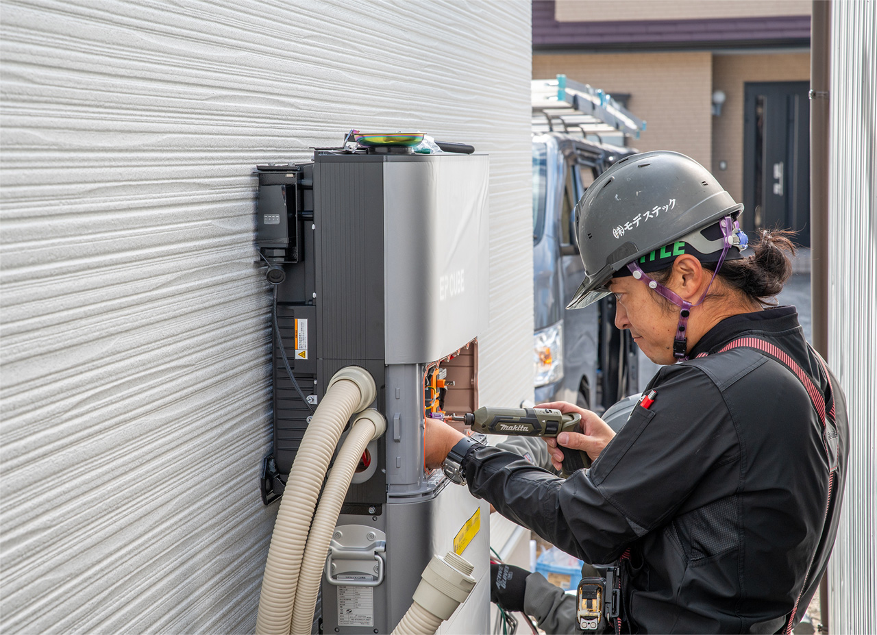 家庭用蓄電池の施工イメージ